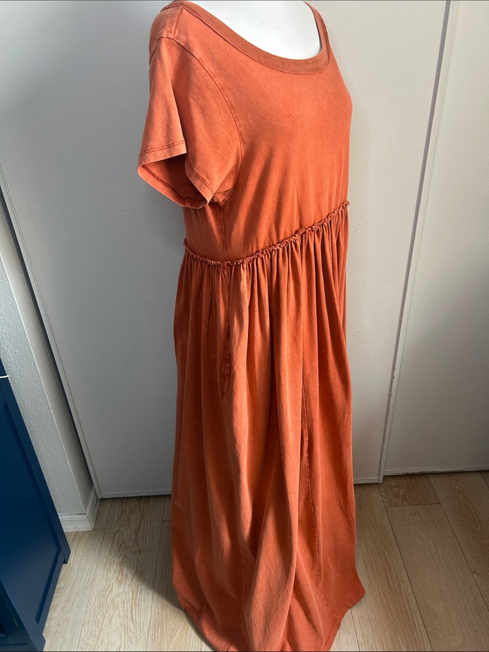 Free People Carissa Short Sleeve Tee Maxi Dress with Shirred Waistband - Picture 4 of 7